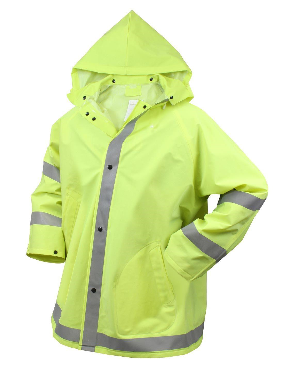 Rothco Regnjakke - Fluorescerende & m. Reflekser (Safety Green, M)