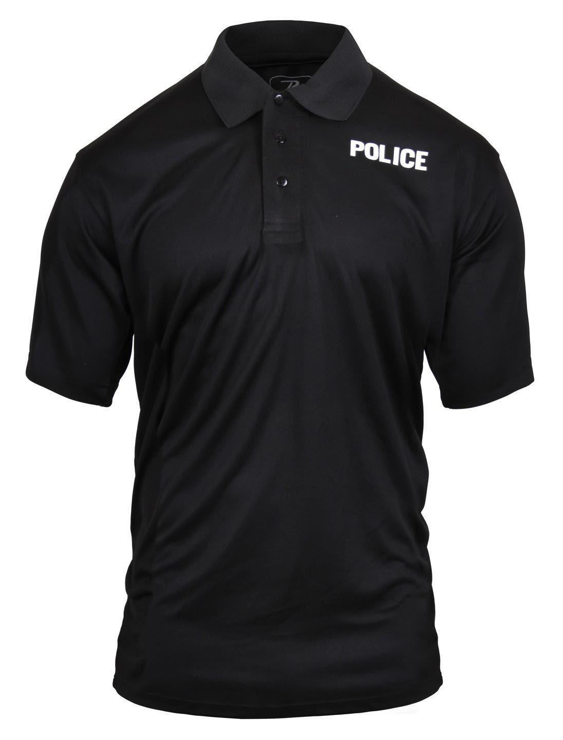 #3 - Rothco Svedtransporterende Polo T-shirt (Black / Police, L)