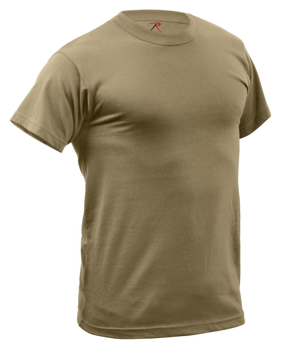 Rothco Svedtransporterende T-shirt - Hurtigtørrende (Coyote Brun, L)