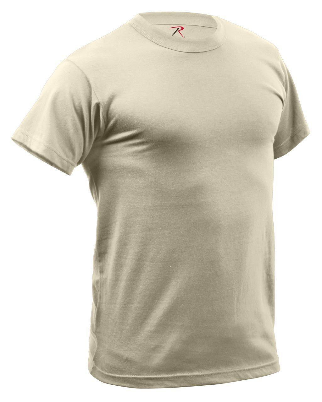 Rothco Svedtransporterende T-shirt - Hurtigtørrende (Desert Tan, M)