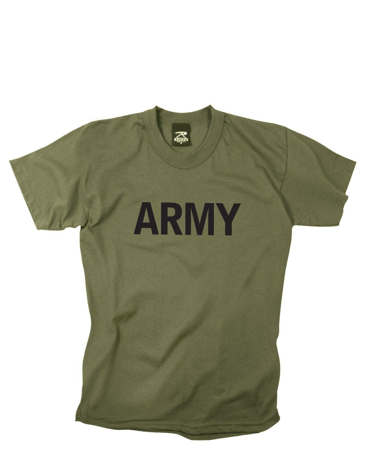 Rothco T-shirt m. Tryk (Oliven m. ARMY, 110-116 / XS)