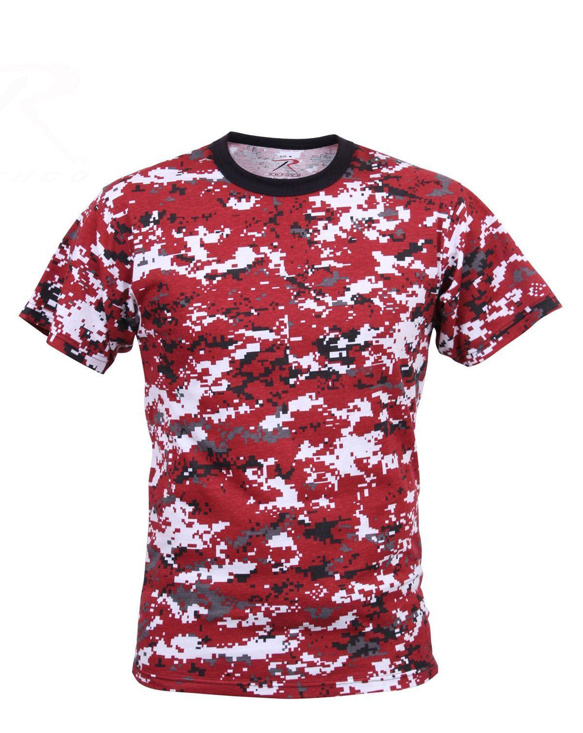 Rothco T-shirt - Mange Camouflager (Rød Digital Camo, S)