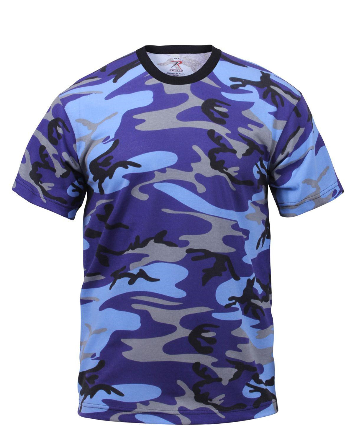 Rothco T-shirt - Mange Camouflager (Electric Blue Camo, S)