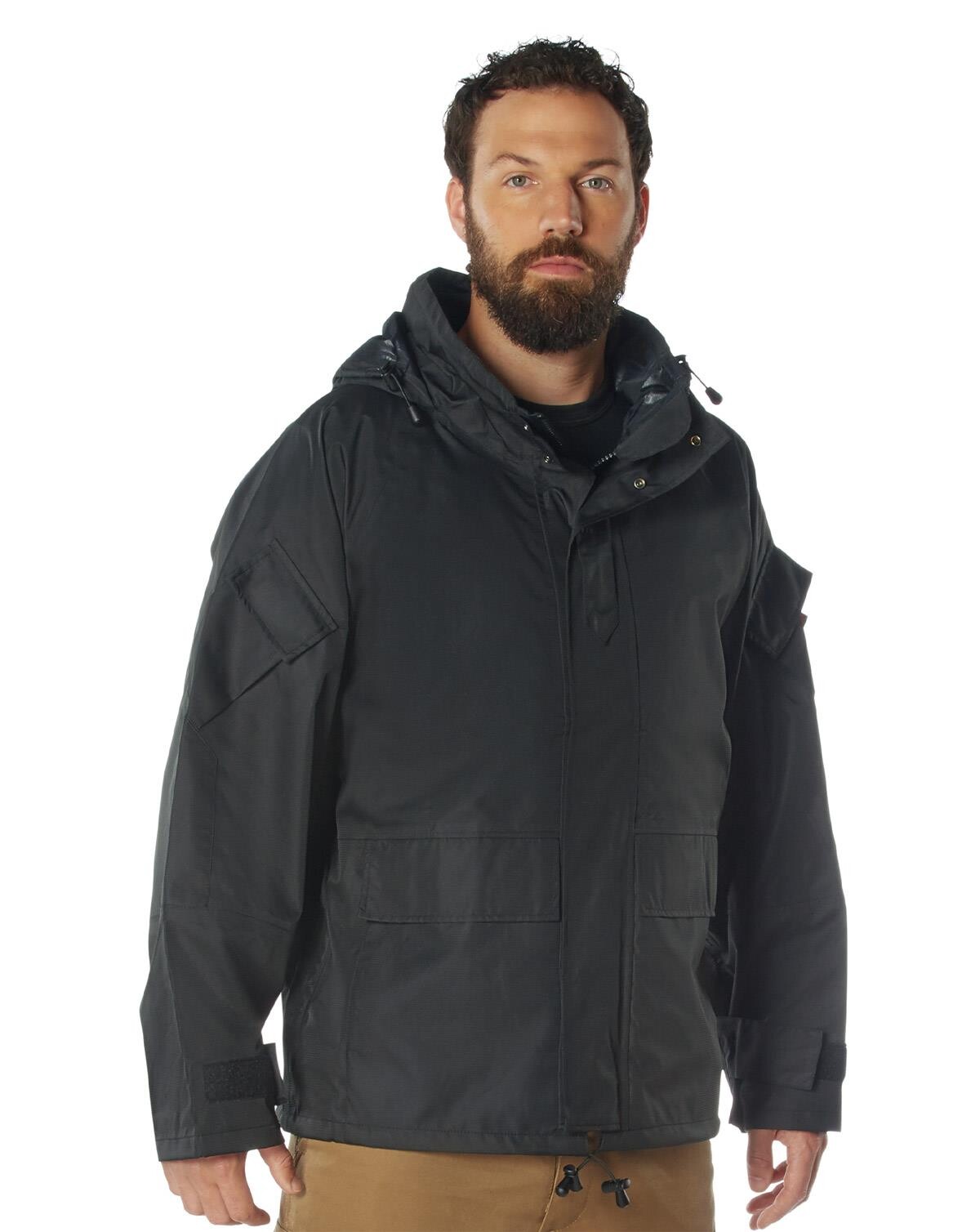 Rothco Tactical Hard Shell Waterproof Jacket (Sort, S)