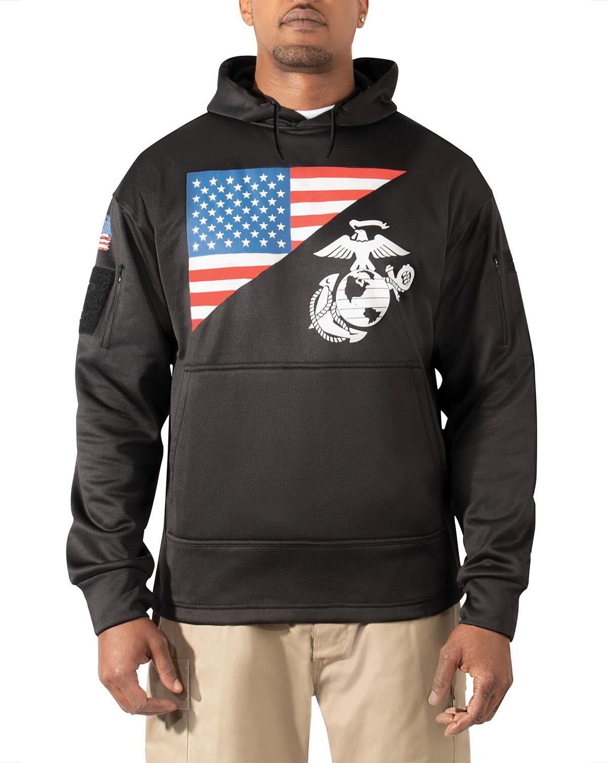 Rothco US Flag Concealed Carry Hoodie (Sort, XL)