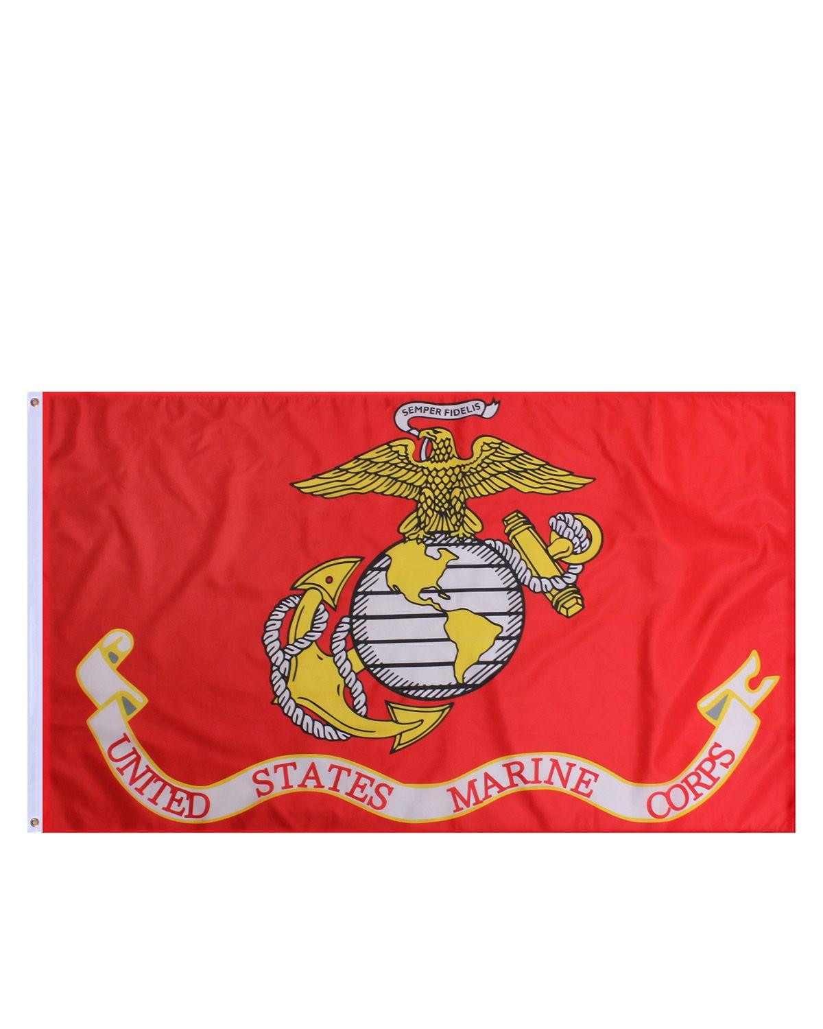 Rothco U.S.M.C. Flag (Rød m. Marines, One Size)