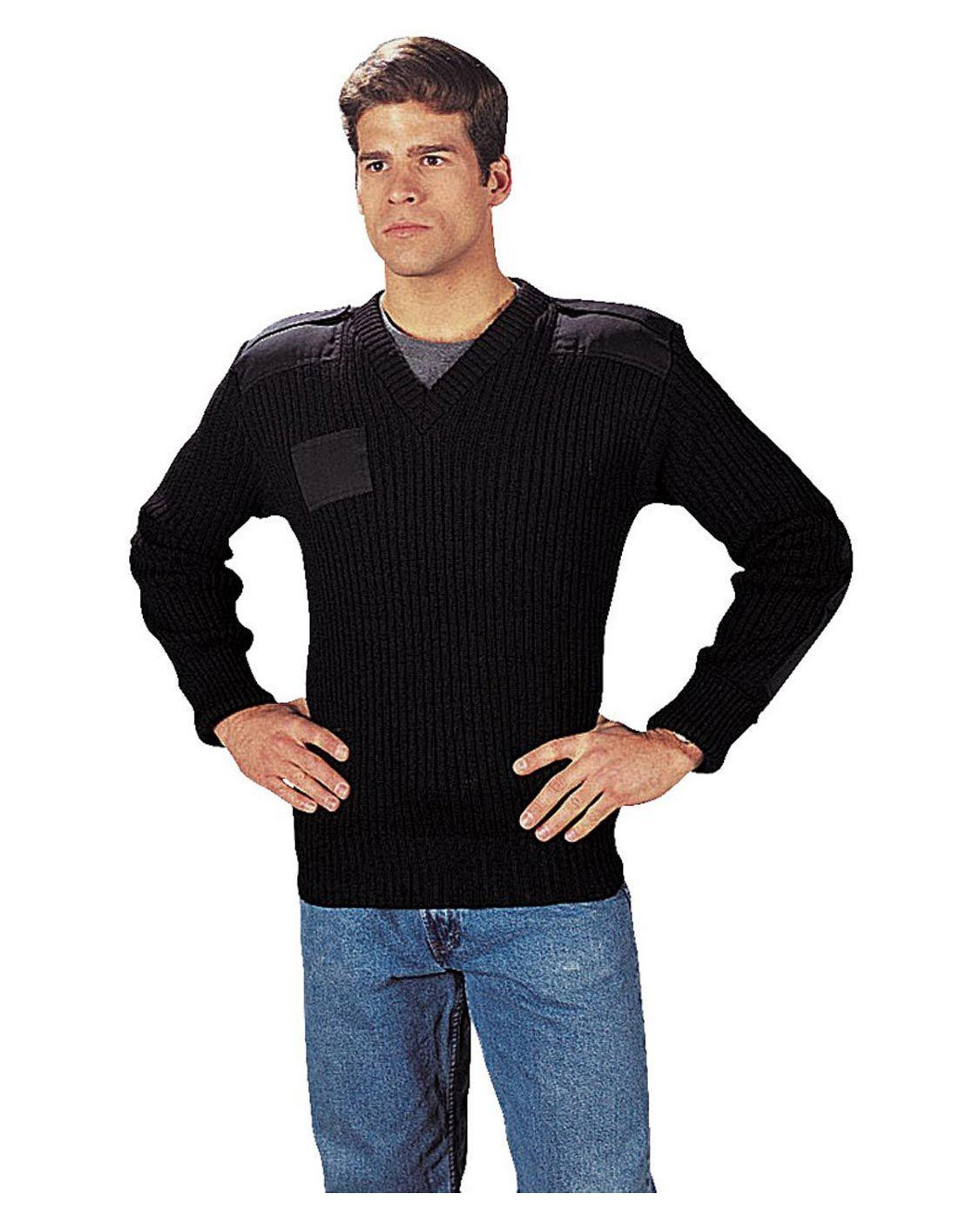 Rothco V-Neck Sweater - Uld (Sort, 40)