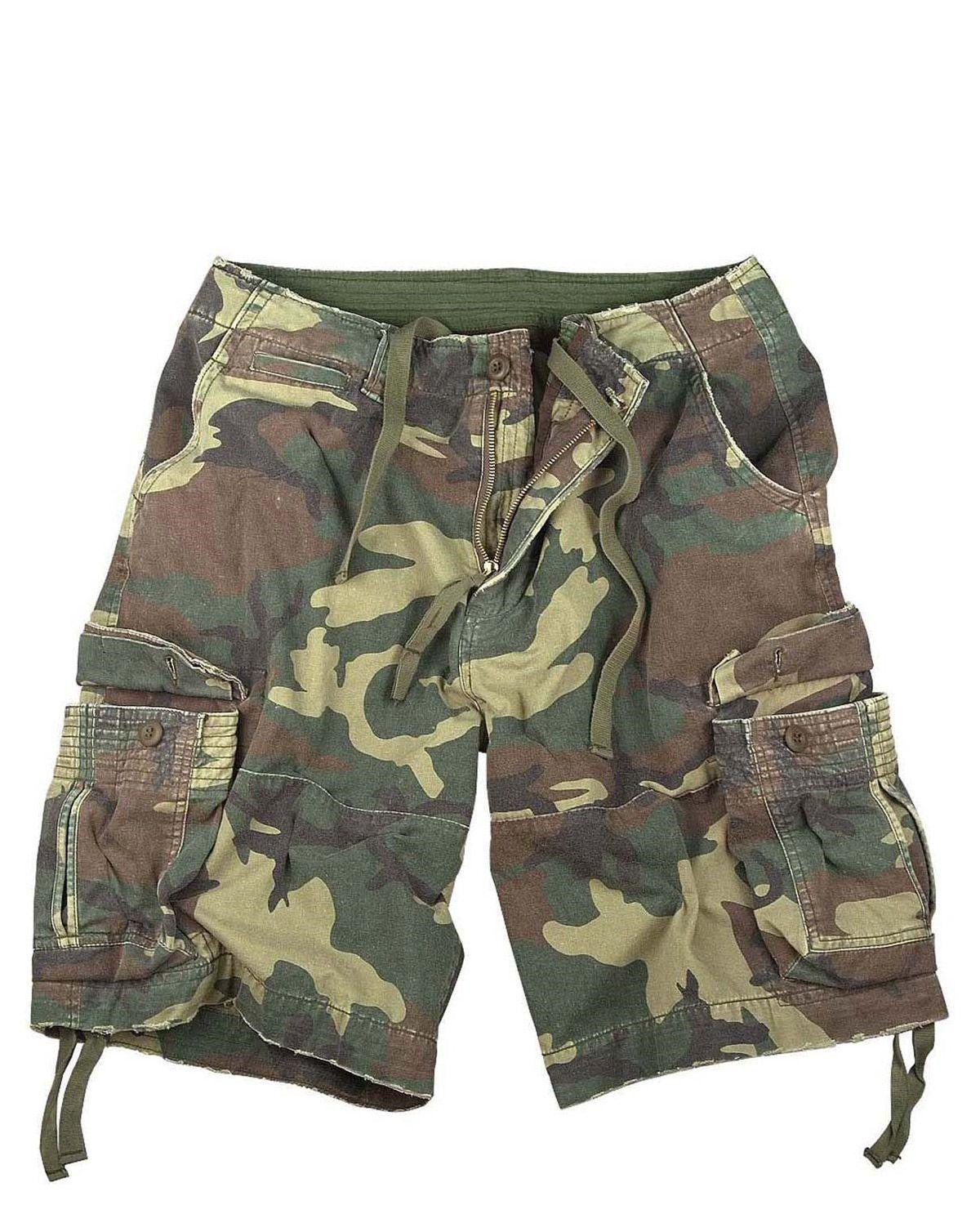 Rothco Vintage Infantry Shorts (Woodland, XL)