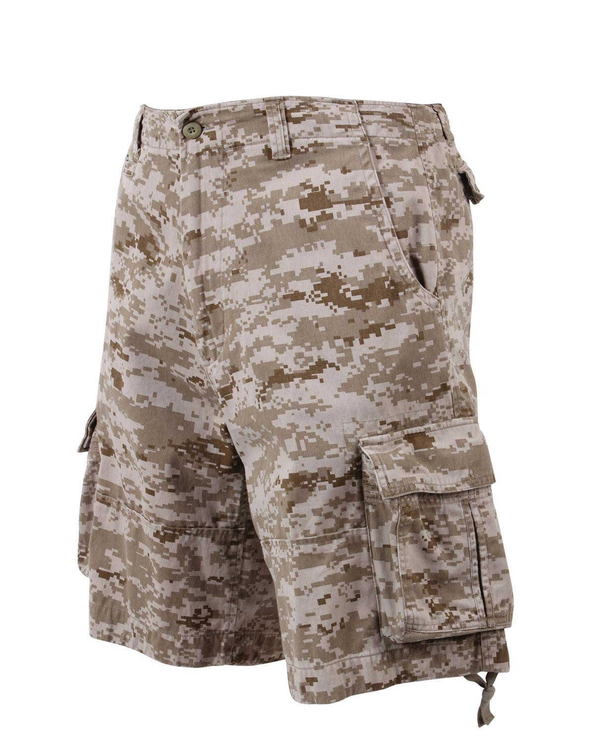 Rothco Vintage Infantry Shorts (Desert Digital Camo, XS)