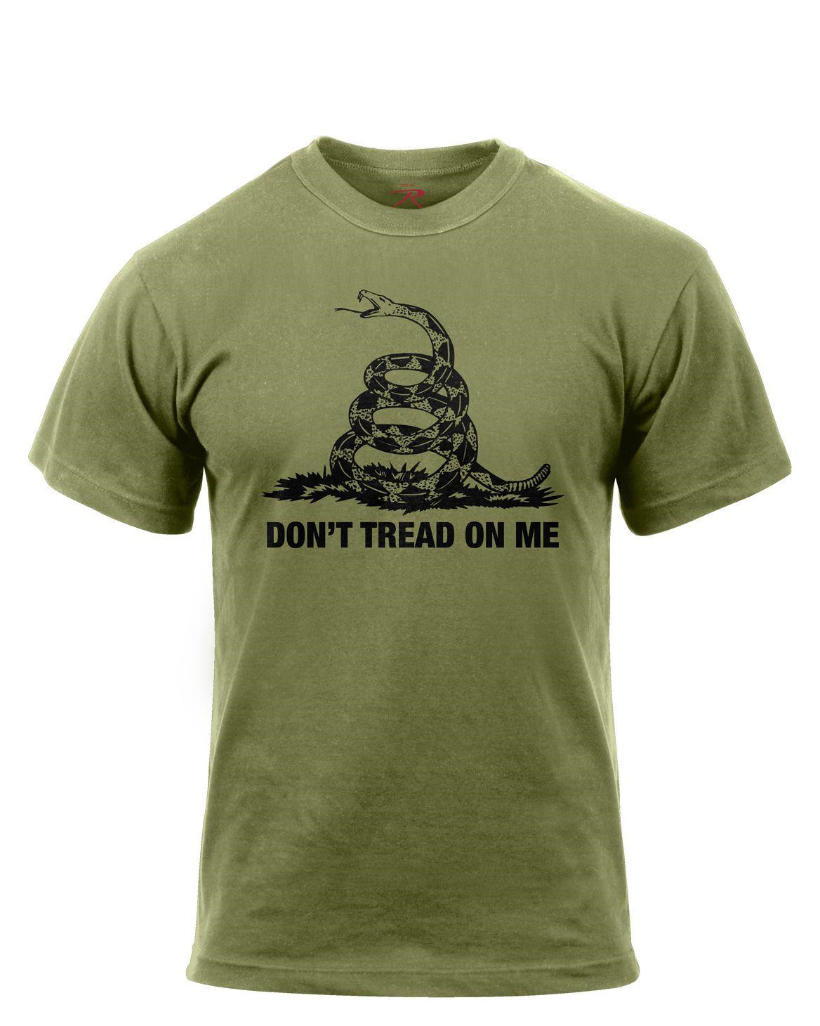 Rothco Vintage T-Shirt - 'Don't Tread On Me' (Oliven, XL)