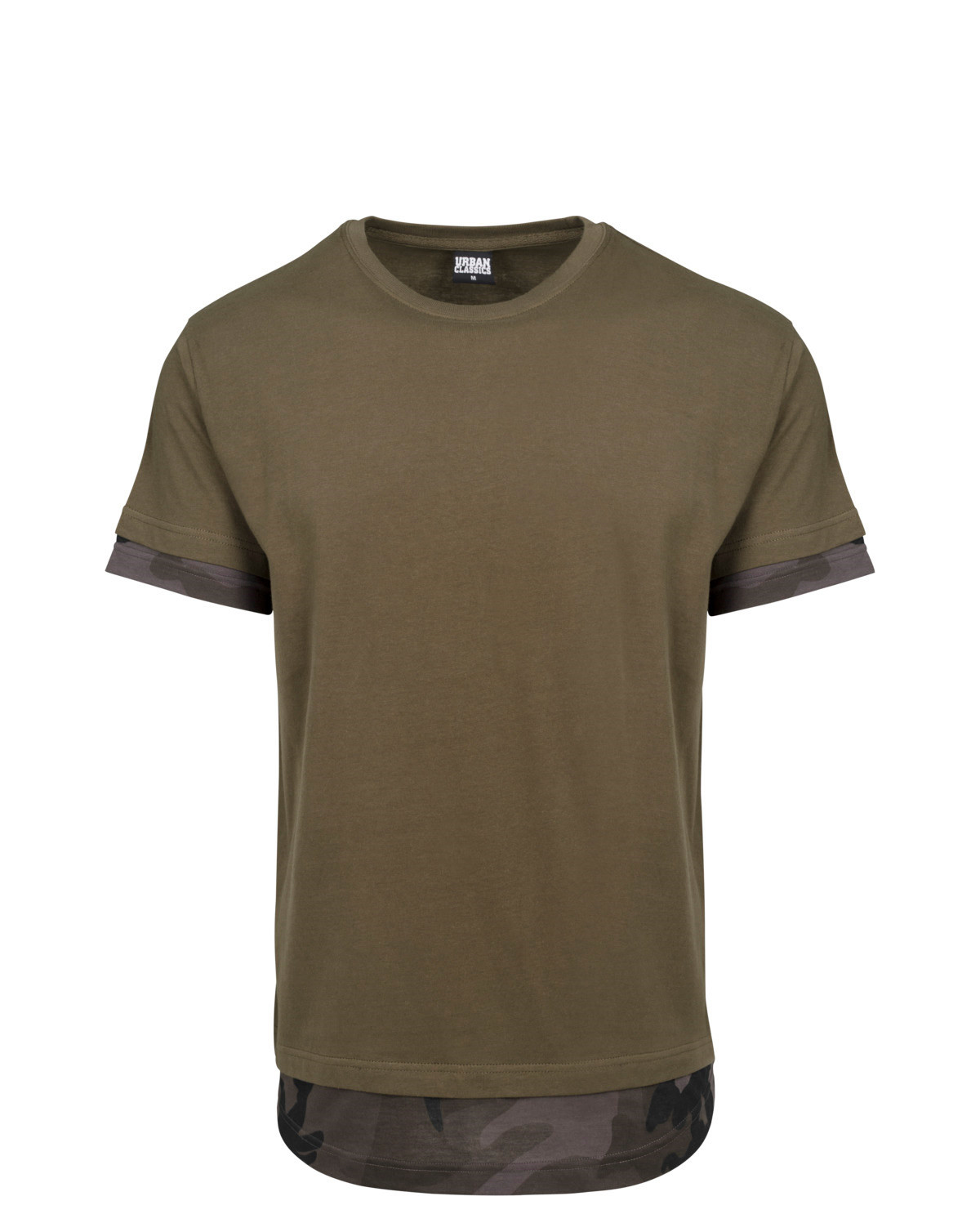 Urban Classics Camouflage Lang T-shirt (Oliven, M)