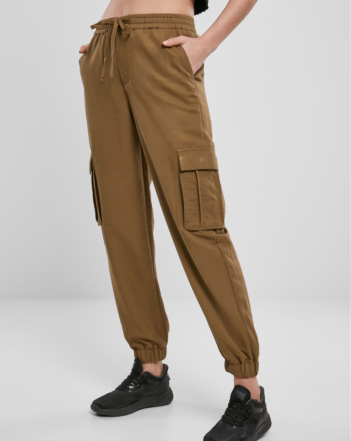 Urban Classics Ladies Viscose Twill Cargo Pants (Summer Olive, S)
