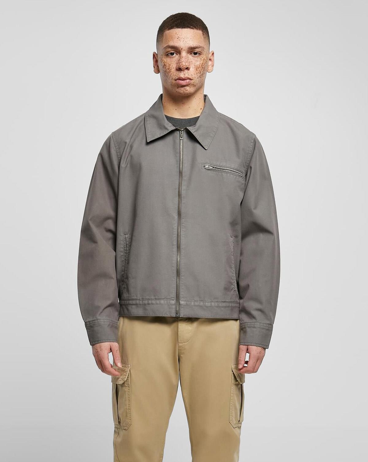 Urban Classics Overdyed Workwear Jacket (Mørkegrå, M)