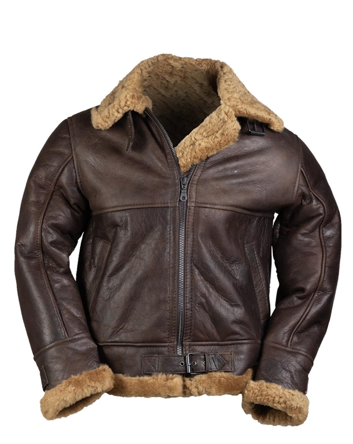 US B46 Sheepskin Leather Jacket (Brun, M)