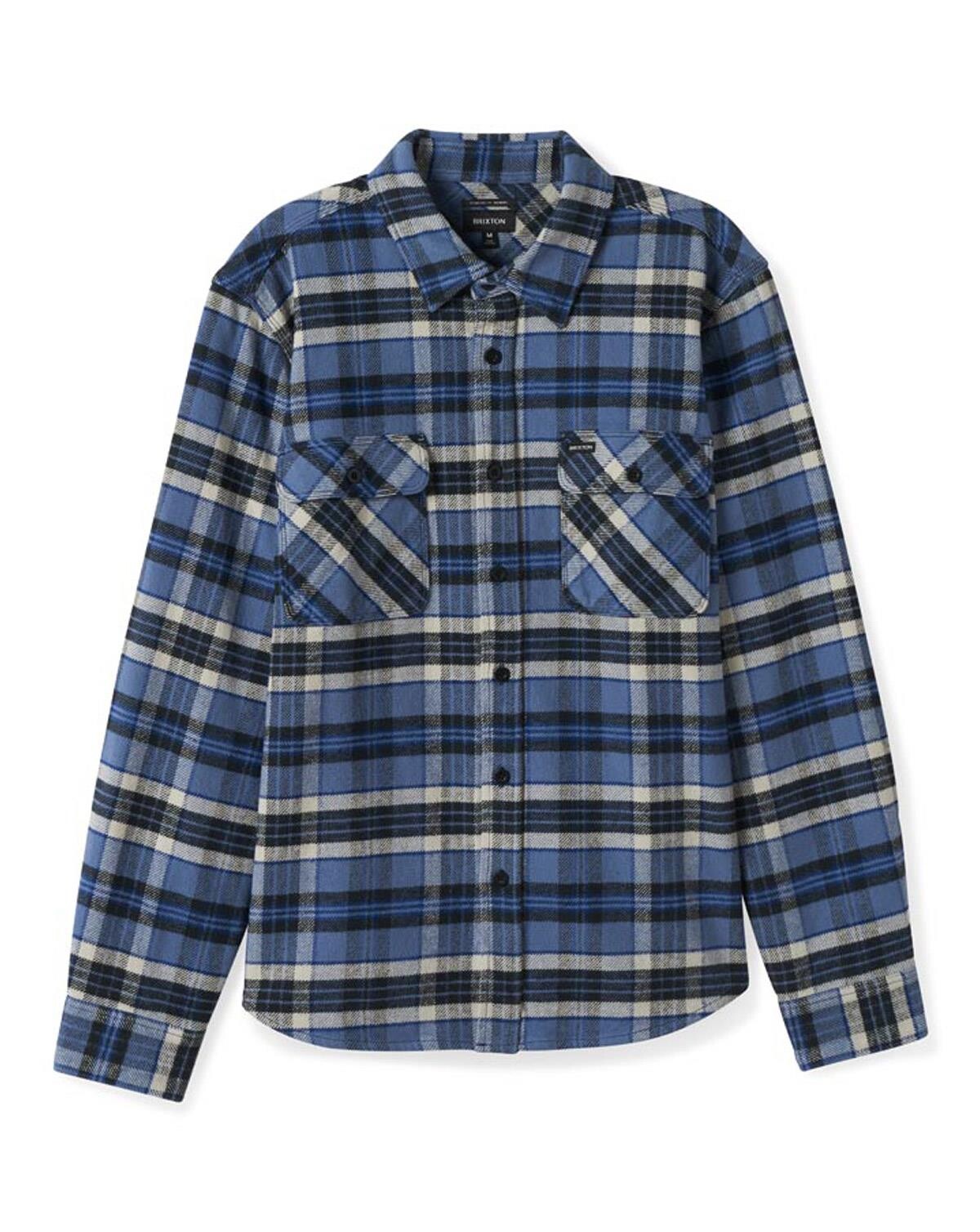 Brixton Bowery Heavy Weight L/S Flannel (BlÃ¥, XL)