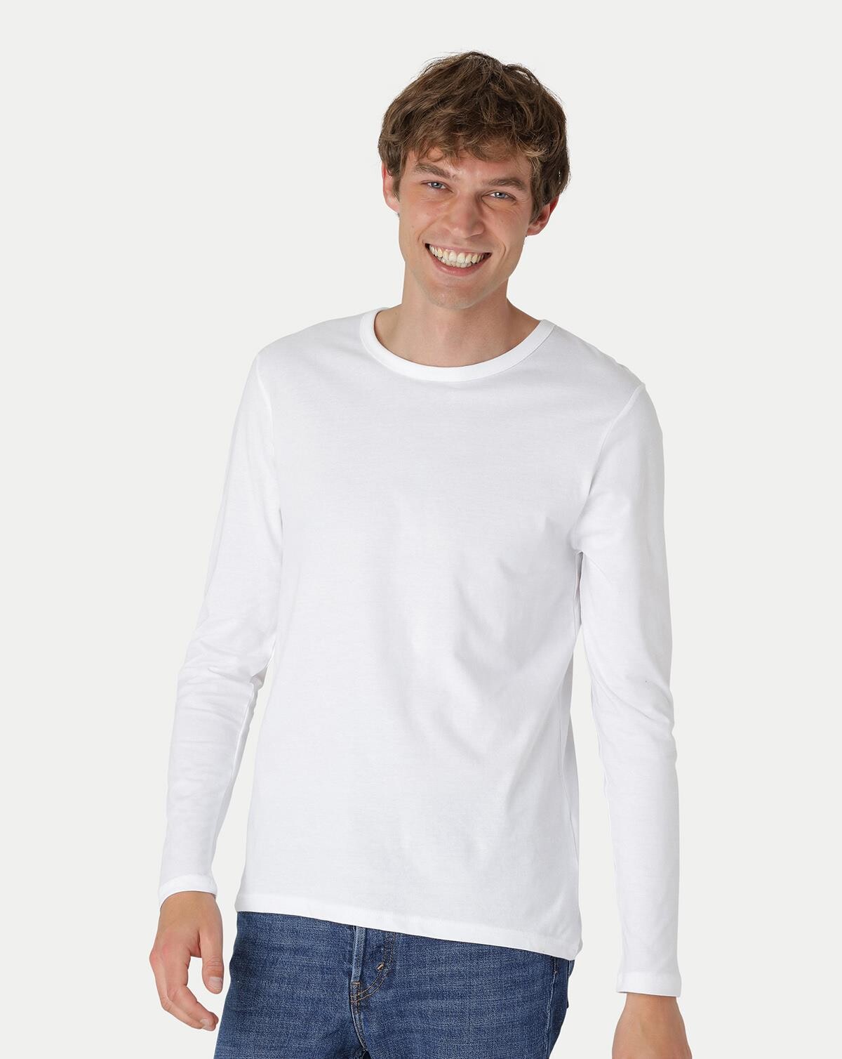 Neutral Økologisk Langærmet T-shirt (Hvid, XL)