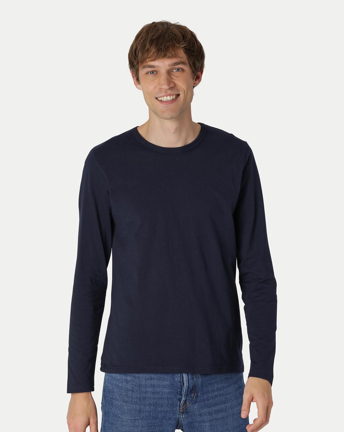 Neutral Økologisk Langærmet T-shirt (Navy, XL)