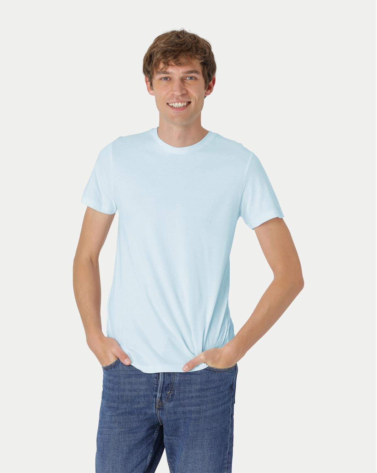 Neutral Økologisk T-shirt til - Tætsiddende (Lyseblå, L)