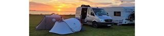 Topbilled - solnedgang  3 typer af camping
