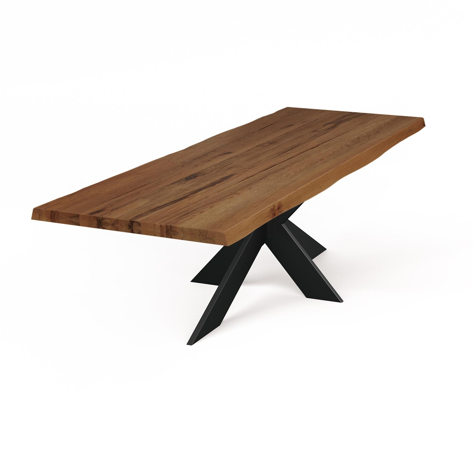 BYO TABLE D LEG 120×60 OAK Rustic Oak Dining table / COLORADO Legs - 100 off options. See