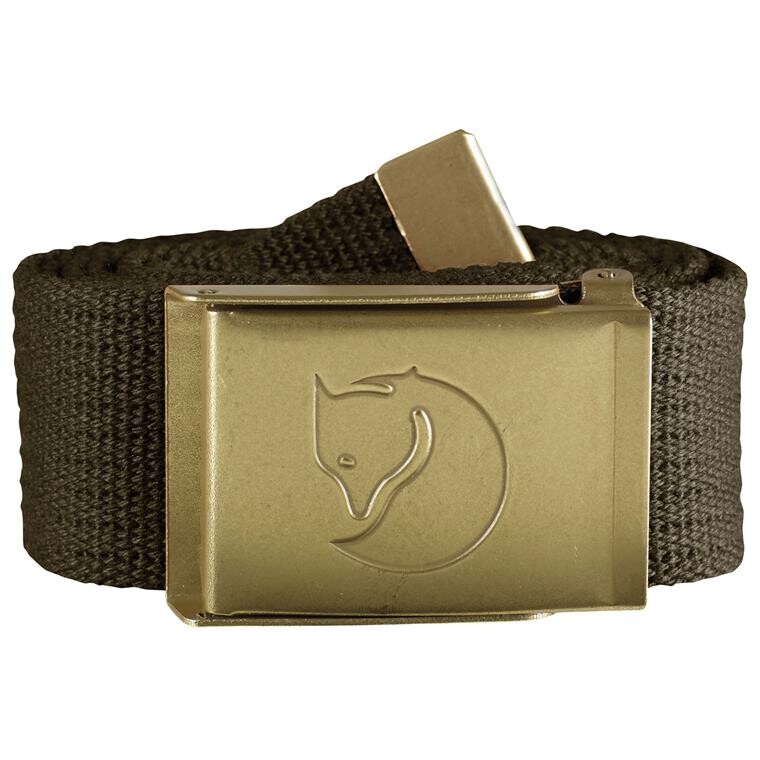 Fjällräven Canvas Brass Belt 4 cm (Grøn (DARK OLIVE/633) One size)