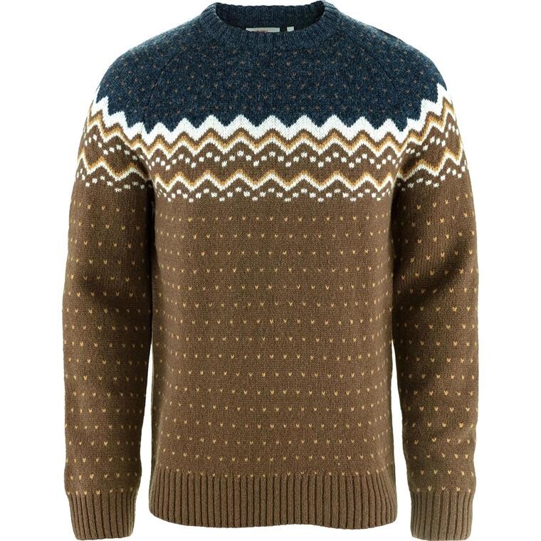 Fjällräven Mens Övik Knit Sweater  (Brun (DARK OAK-NAVY/299-560) X-small)
