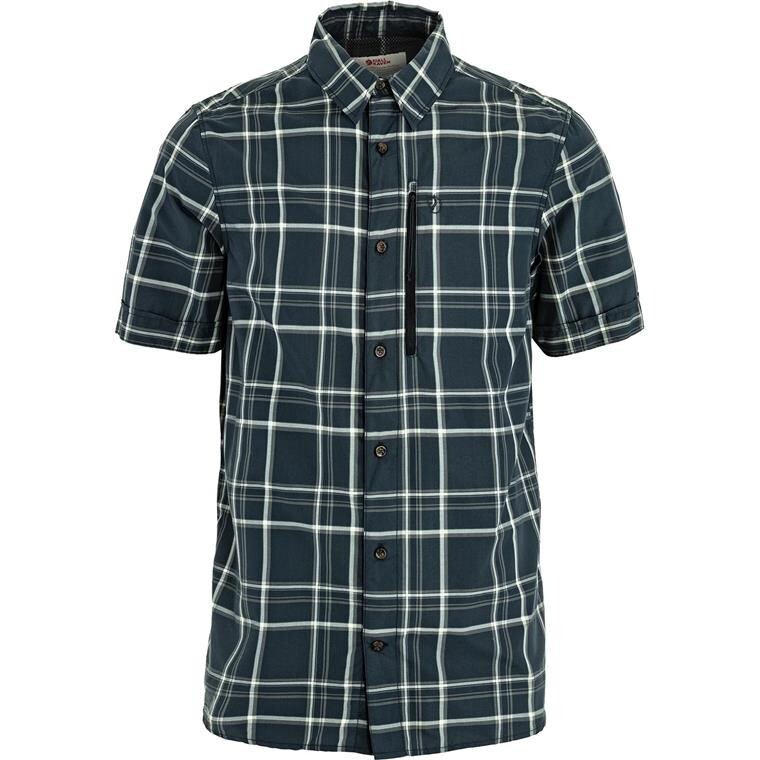 Fjällräven Mens Abisko Hike Shirt S/S  (Blå (DARK NAVY-CHALK WHITE/555-113) X-small)