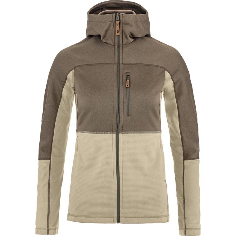 Fjällräven Womens Abisko Trail Fleece  (Hvid (FOSSIL-SUEDE BROWN/118-244) X-small)