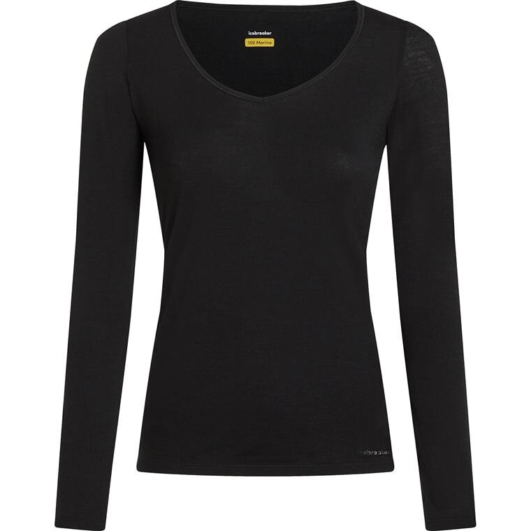 Icebreaker Womens Merino 150 Siren L/S Sweetheart (Sort (BLACK) Large)