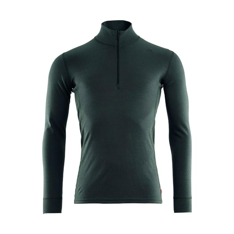 Aclima Mens WarmWool Mock Neck Shirt (Grøn (GREEN GABLES) Small)