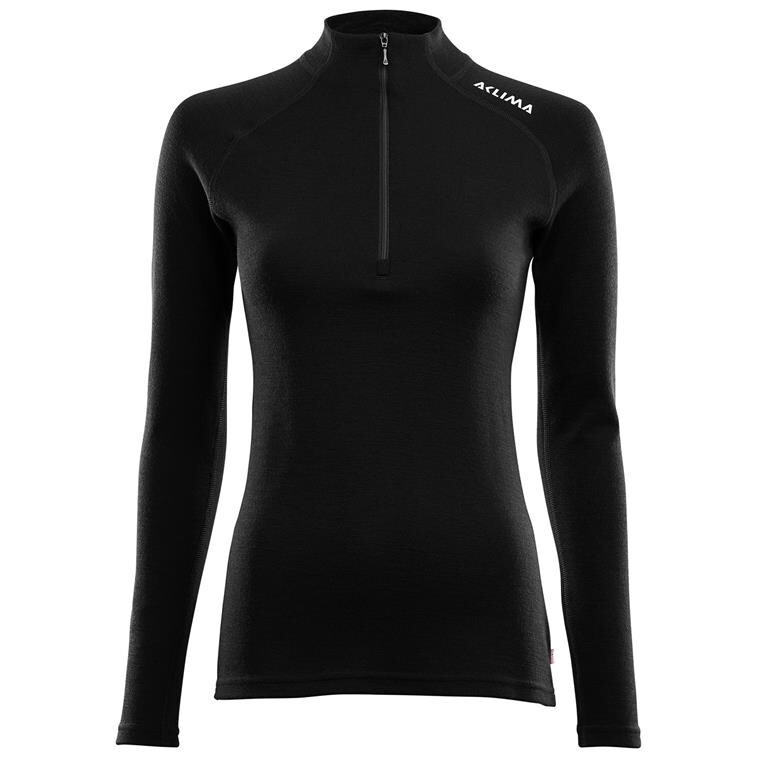 Aclima Womens Warmwool Mock Neck Shirt  (Sort (JET BLACK) X-small)