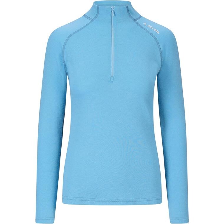 Aclima Womens Warmwool Mock Neck Shirt  (Blå (NIAGARA) X-small)