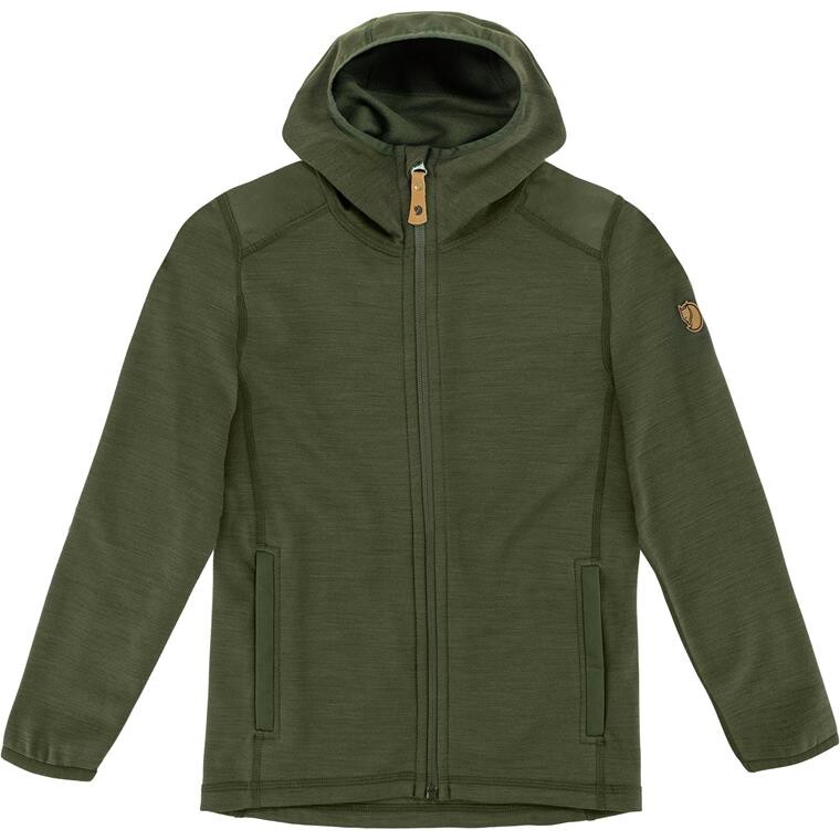 Fjällräven Kids Keb Fleece Hoodie (Grøn (DEEP FOREST/662) 128 cm)