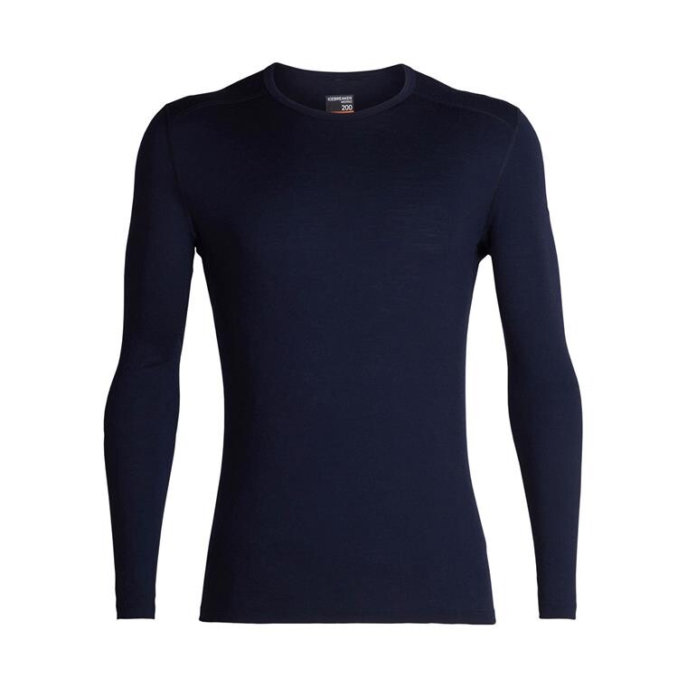 Icebreaker Mens Merino 200 Oasis L/S Crewe (Blå (MIDNIGHT NAVY) Small)