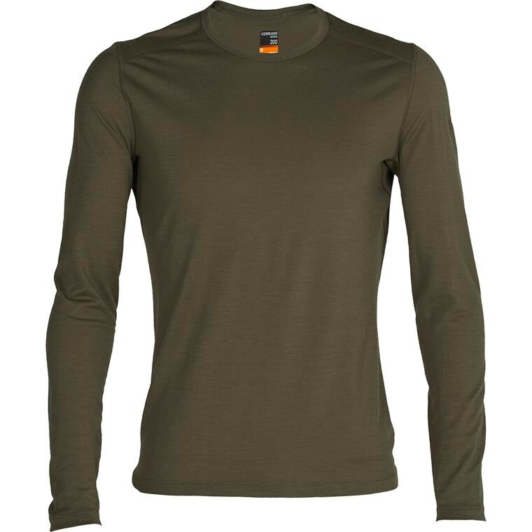 Icebreaker Mens Merino 200 Oasis L/S Crewe (Grøn (LODEN) Small)