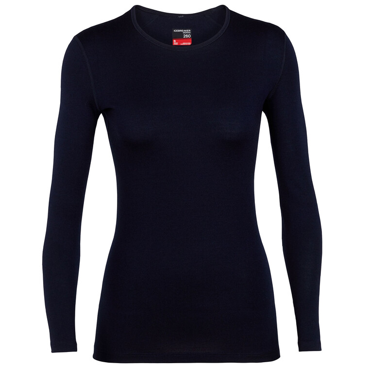 Icebreaker Womens 260 Tech L/S Crewe (Sort (BLACK) Small)