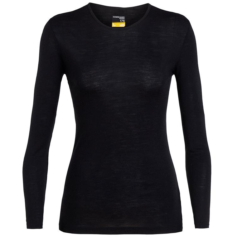 Icebreaker Womens 175 Everyday L/S Crewe  (Sort (BLACK) Small)