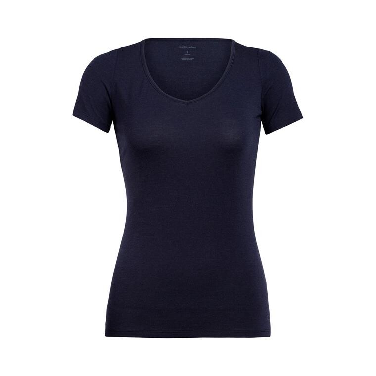 Icebreaker Womens Siren S/S Sweetheart (Blå (MIDNIGHT NAVY) Small)