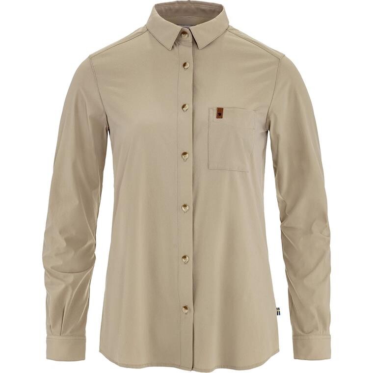 Fjällräven Womens Övik Lite Shirt L/S  (Hvid (FOSSIL/118) X-small)
