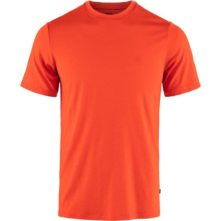 Fjällräven Mens Abisko Wool S/S  (Orange (FLAME ORANGE/214) Medium)