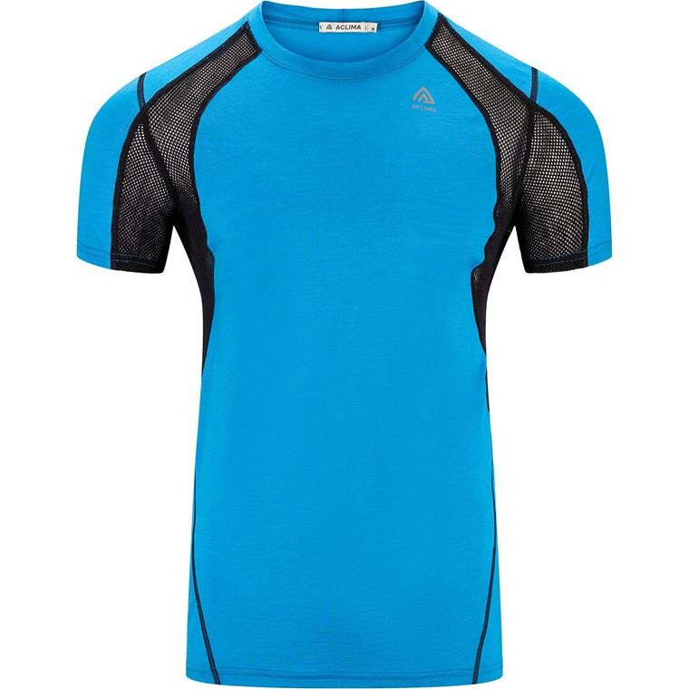 Aclima Mens Lightwool Sports T-Shirt (Blå (BLUEJAY/JET BLACK) X-small)