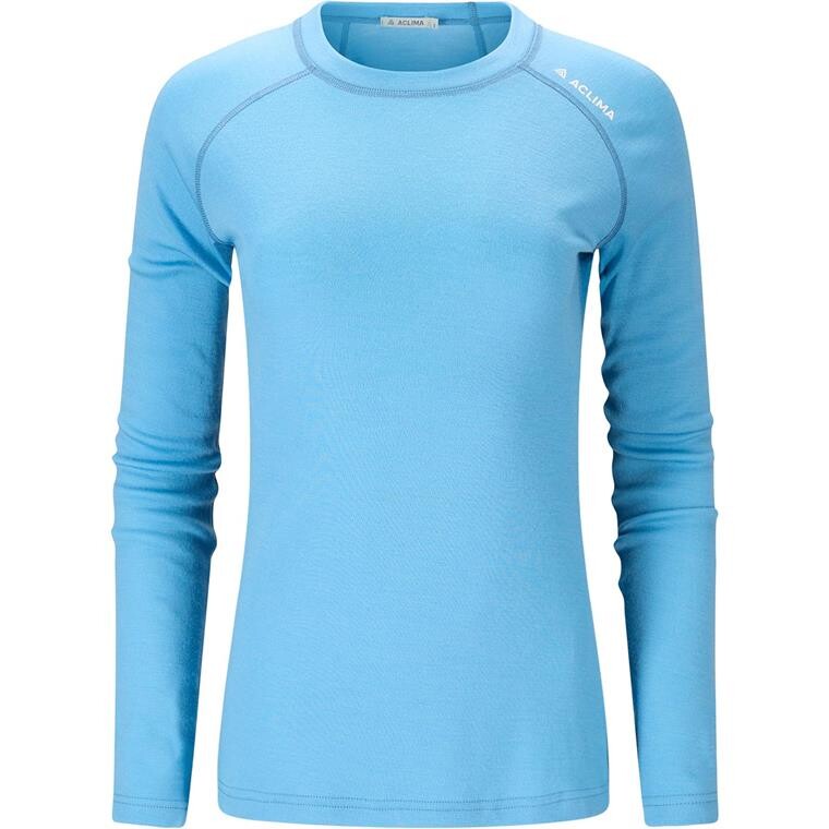 Aclima Womens WarmWool Crew Neck Shirt  (Blå (NIAGARA) X-small)