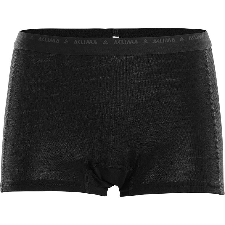 Aclima Womens WarmWool Boxer Shorts  (Sort (JET BLACK) X-small)