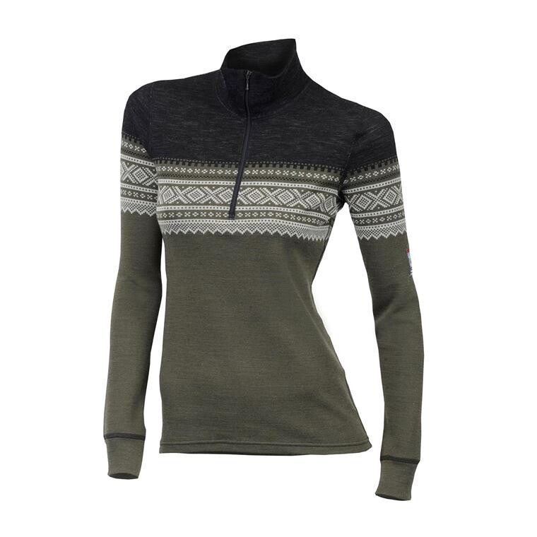 Aclima Womens DesignWool Marius Mockneck  (Grøn (NORDMARKA) Small)