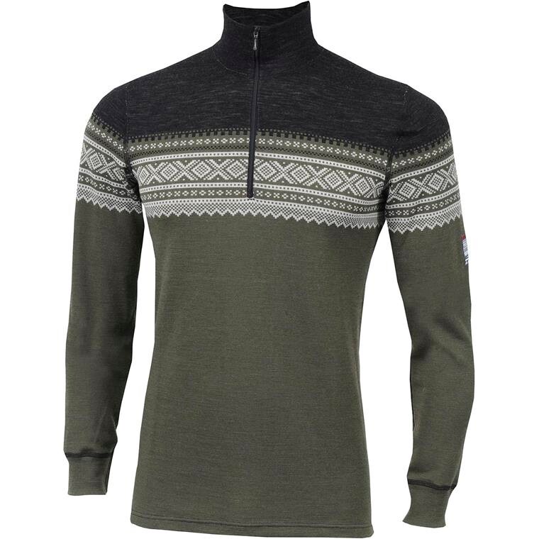 Aclima Mens DesignWool Marius Mockneck  (Grøn (NORDMARKA) Small)