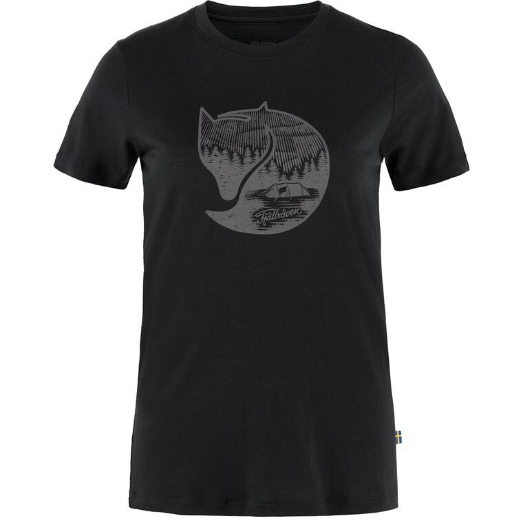 Fjällräven Womens Abisko Wool Fox S/S  (Sort (BLACK-IRON GREY/550-048) X-small)