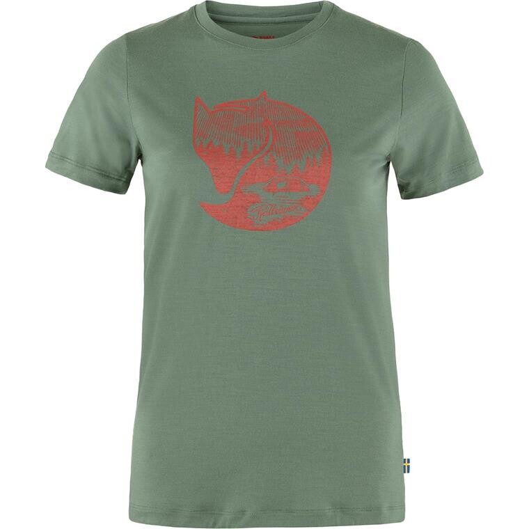 Fjällräven Womens Abisko Wool Fox S/S  (Grøn (PATINA GRN-TERRC BRWN/614-243) XX-small)