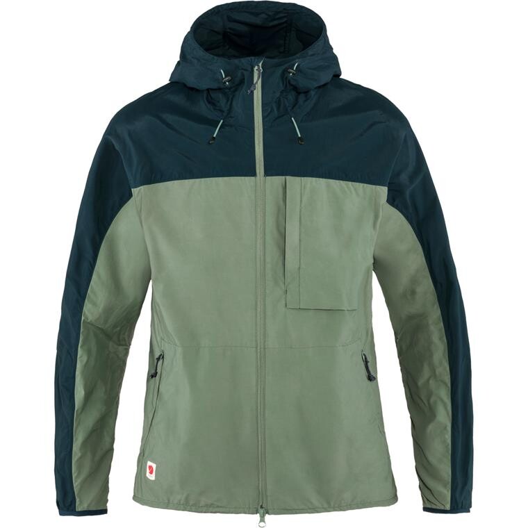 Fjällräven Mens High Coast Wind Jacket  (Grøn (PATINA GREEN-NAVY/614-560) X-small)