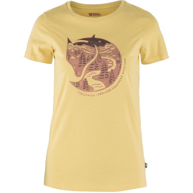 Fjällräven Womens Arctic Fox Print T-shirt  (Gul (MAIS YELLOW/133) XX-small)