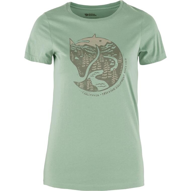 Fjällräven Womens Arctic Fox Print T-shirt  (Grøn (MISTY GREEN/674) XX-small)